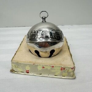 Wallace Silversmiths 1974 Annual Silver Plate Sleigh Bell Christmas Ornament